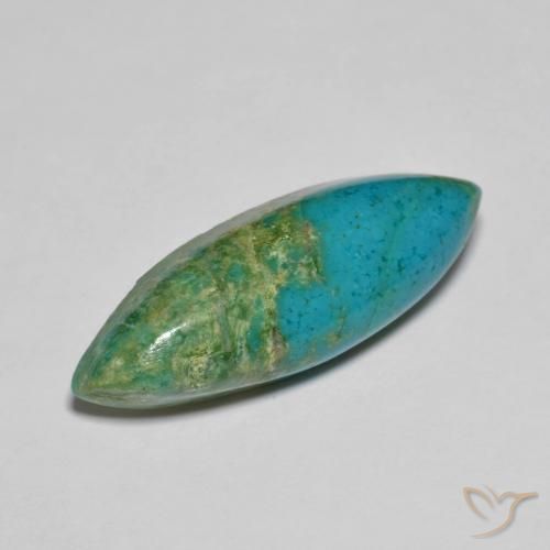 Turquoise Bleu verdâtre naturelle Marquise, 6.89 ct, Opaque