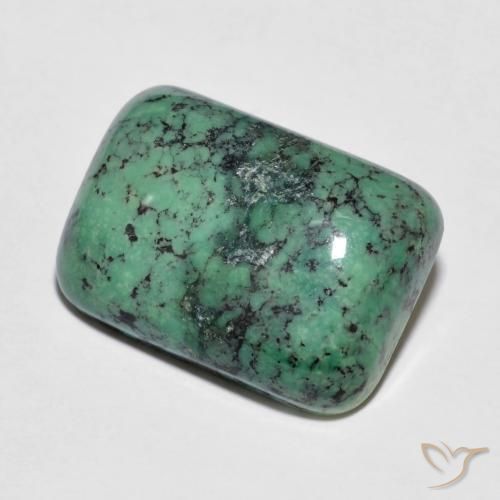 Turquoise vert naturelle coupe coussin, 7,83 ct, opaque