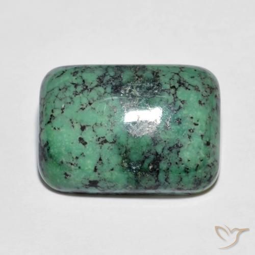 Turquoise vert naturelle coupe coussin, 7,83 ct, opaque