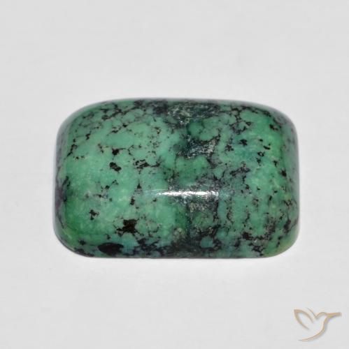 Turquoise vert naturelle coupe coussin, 7,83 ct, opaque