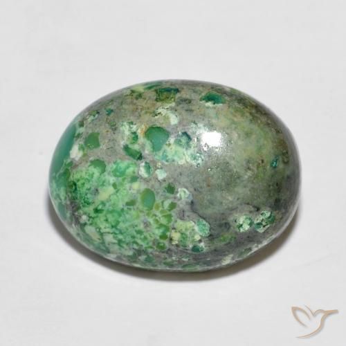 6.49ct Naturel Pomme verte Turquoise, ovale, Opaque
