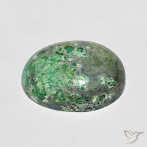 Turquoise pomme verte naturelle coupe ovale, 6,49 ct, opaque