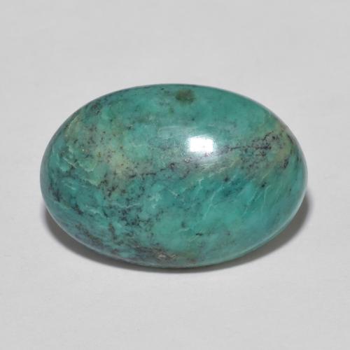 Turquoise turquoise naturelle coupe ovale, 4,08 ct, opaque