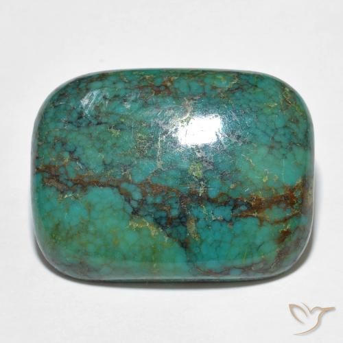 Turquoise Vert bleuâtre naturelle Coussin, 13.24 ct, Opaque