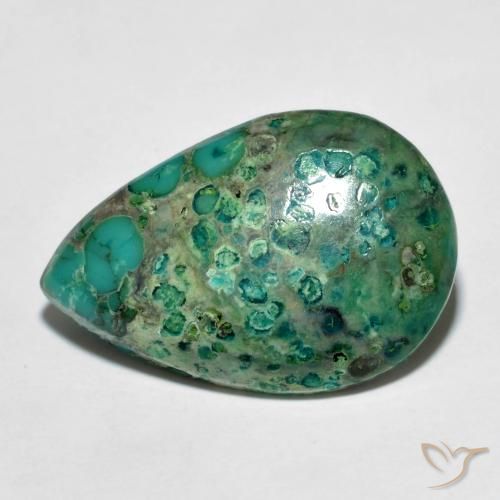 Turquoise turquoise naturelle en forme de poire, 6,76 ct, opaque