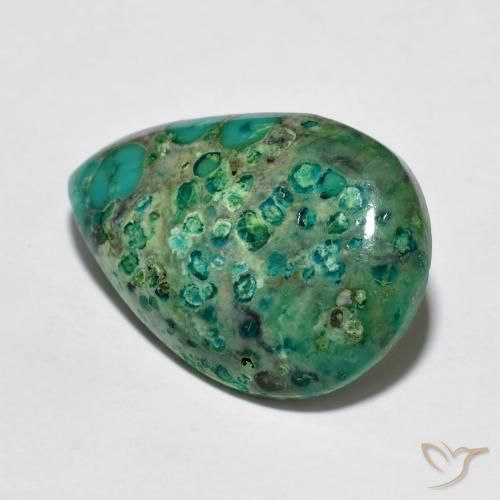 Turquoise turquoise naturelle en forme de poire, 6,76 ct, opaque