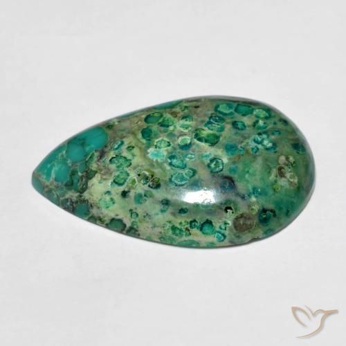 Turquoise turquoise naturelle en forme de poire, 6,76 ct, opaque
