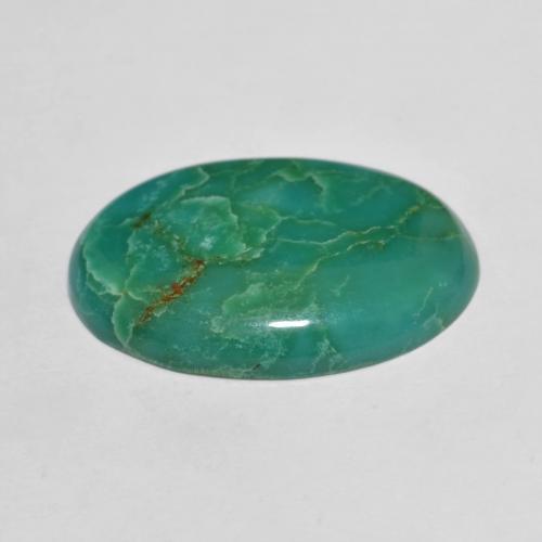 Turquoise Vert mousse de mer naturelle Coupe ovale, 9.98 ct, Opaque