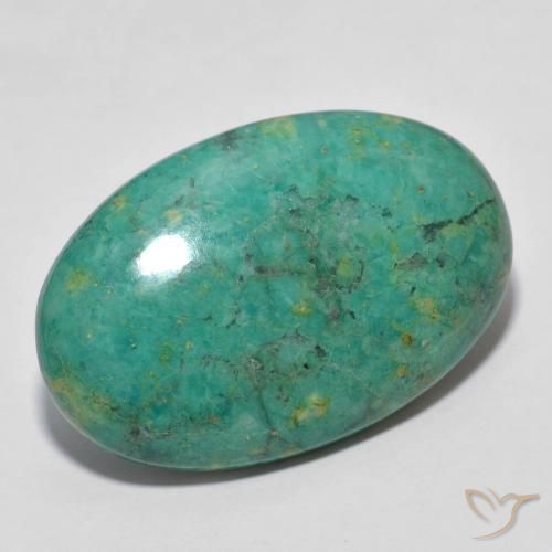 Turquoise Bleu vert naturelle ovale, 11.73 ct, Opaque