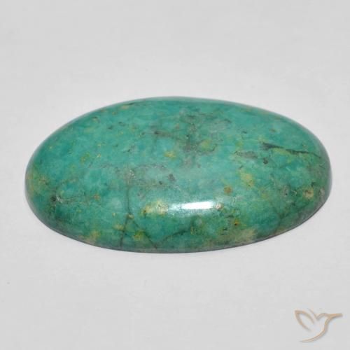 Turquoise Bleu vert naturelle ovale, 11.73 ct, Opaque
