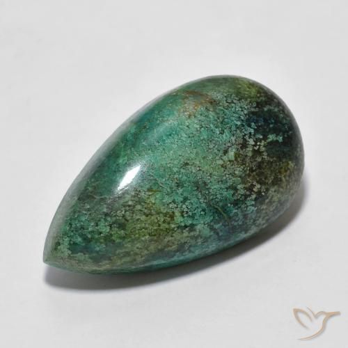 Turquoise Bleu vert foncé naturelle En forme de poire, 8.44 ct, Opaque