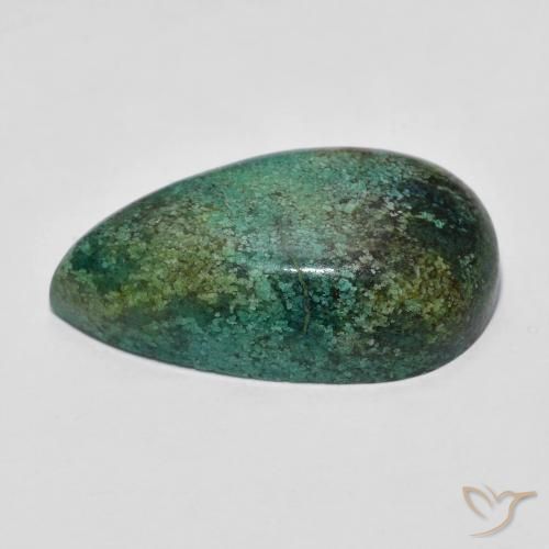 Turquoise Bleu vert foncé naturelle En forme de poire, 8.44 ct, Opaque