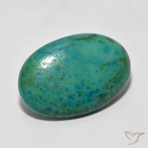 Turquoise Electirc Blue Green naturelle ovale, 5.87 ct, Opaque