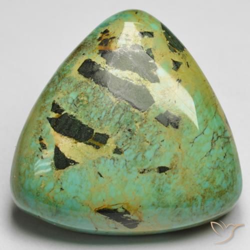 Turquoise vert naturelle trillion, 18,87 ct, opaque