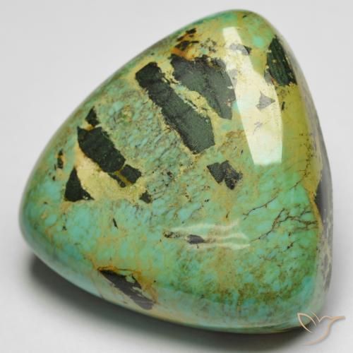 Turquoise vert naturelle trillion, 18,87 ct, opaque