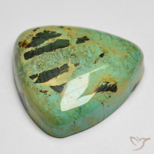 Turquoise vert naturelle trillion, 18,87 ct, opaque