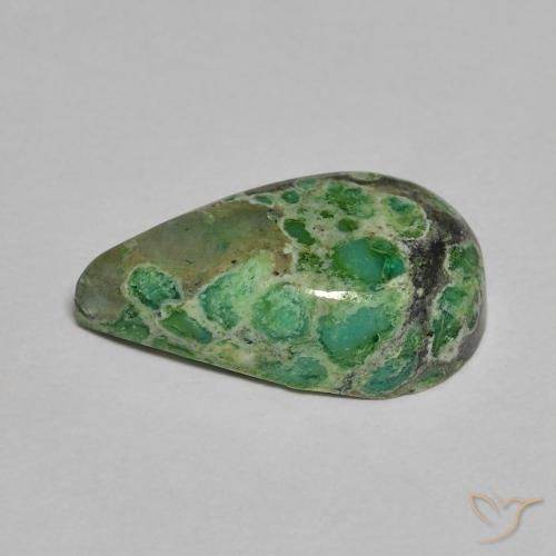 Turquoise Vert foncé naturelle En forme de poire, 3.29 ct, Opaque