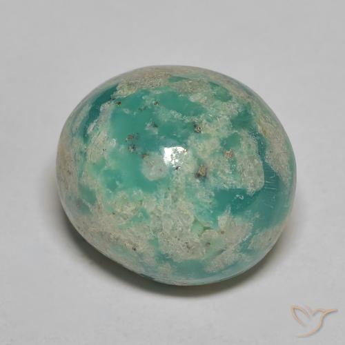 Turquoise Vert bleuté moyen naturelle ovale, 9.80 ct, Opaque