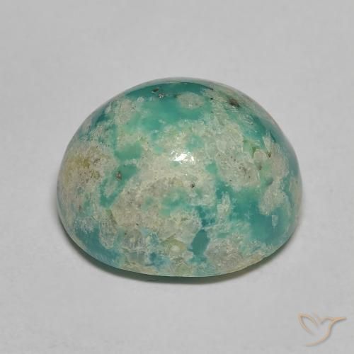 Turquoise Vert bleuté moyen naturelle ovale, 9.80 ct, Opaque