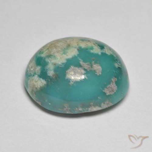 Turquoise Sarcelle léger naturelle ovale, 11.33 ct, Opaque
