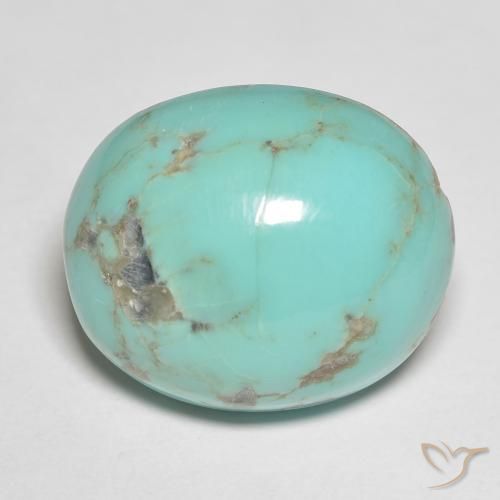 18.55ct Naturel Vert mousse de mer Turquoise, ovale, Opaque