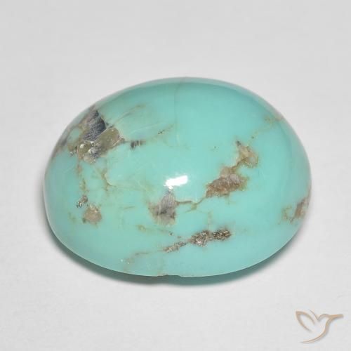 Turquoise Vert mousse de mer naturelle ovale, 18.55 ct, Opaque