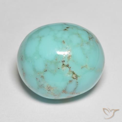 Turquoise turquoise naturelle coupe ovale, 18,73 ct, opaque