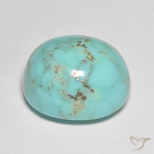Turquoise turquoise naturelle coupe ovale, 18,73 ct, opaque