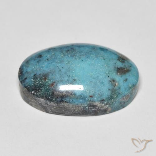 Turquoise Bleu verdâtre naturelle ovale, 13.55 ct, Opaque