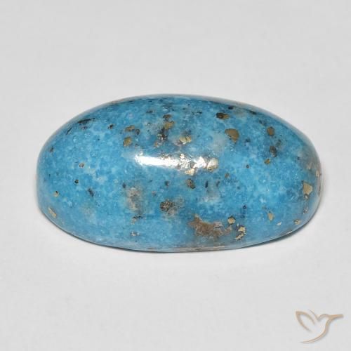 Turquoise Sarcelle naturelle ovale, 20.84 ct, Opaque
