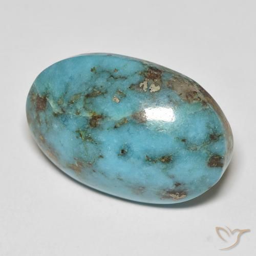 Turquoise Sarcelle naturelle ovale, 21.29 ct, Opaque