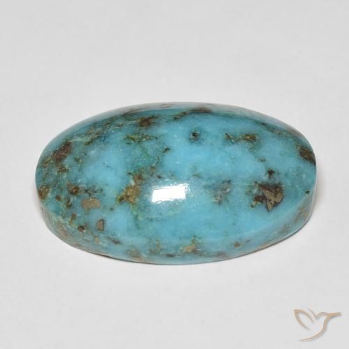 Turquoise Sarcelle naturelle ovale, 21.29 ct, Opaque