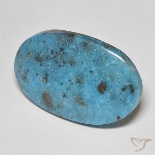 Turquoise Sarcelle naturelle ovale, 19.46 ct, Opaque