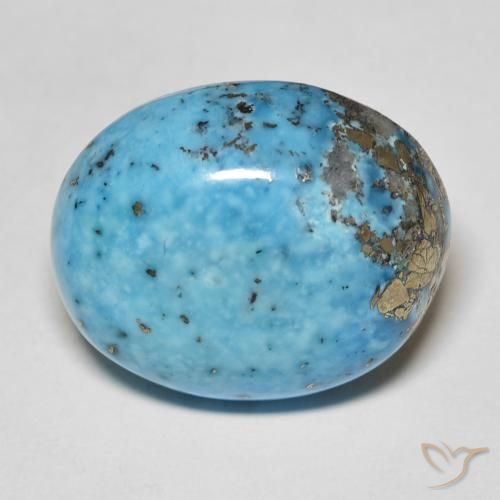 Turquoise turquoise naturelle coupe ovale, 24,31 ct, opaque