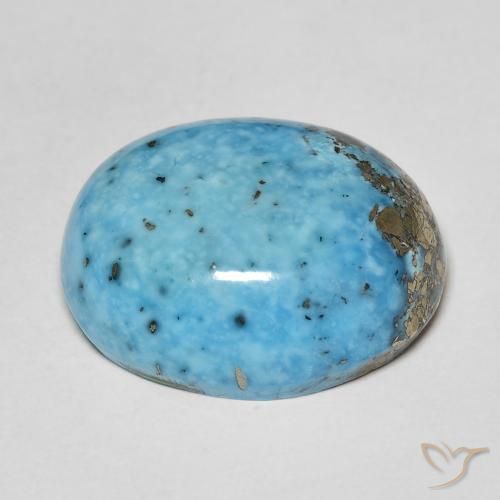 Turquoise turquoise naturelle coupe ovale, 24,31 ct, opaque