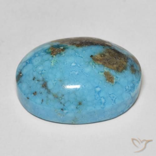Turquoise Bleu verdâtre naturelle ovale, 21.38 ct, Opaque