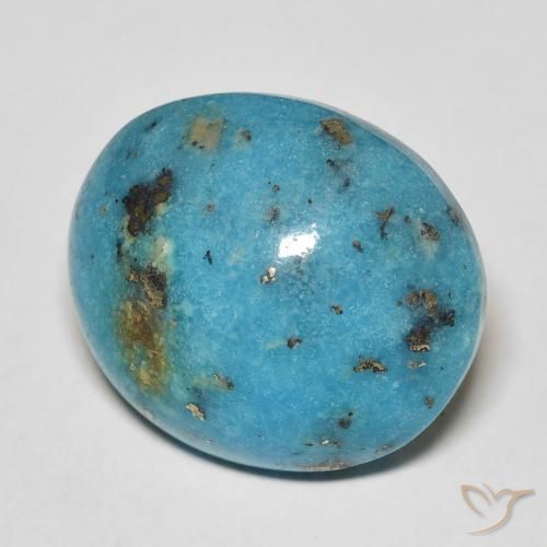 Turquoise Sarcelle naturelle ovale, 19.71 ct, Opaque