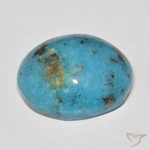 Turquoise Sarcelle naturelle ovale, 19.71 ct, Opaque