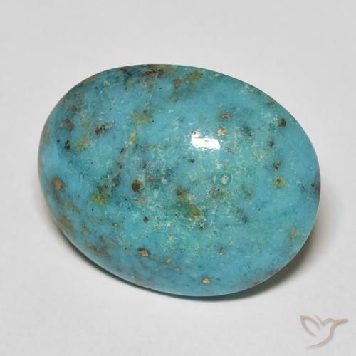 Turquoise Vert bleuâtre naturelle ovale, 20.24 ct, Opaque