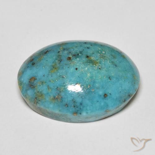 Turquoise Vert bleuâtre naturelle ovale, 20.24 ct, Opaque