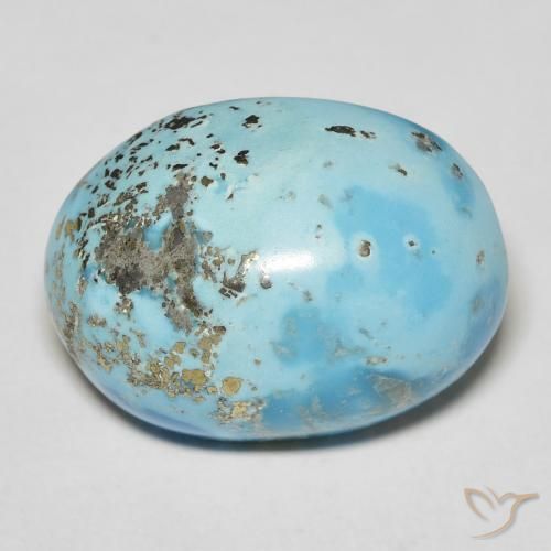 Turquoise turquoise naturelle coupe ovale, 16,15 ct, opaque