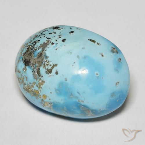 Turquoise turquoise naturelle coupe ovale, 16,15 ct, opaque