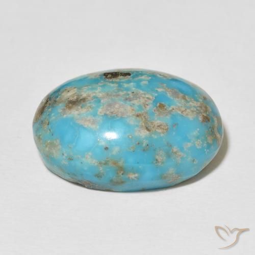 Turquoise Bleu verdâtre moyen naturelle ovale, 23.17 ct, Opaque