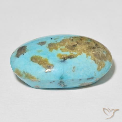 Turquoise turquoise naturelle coupe ovale, 33,51 ct, opaque