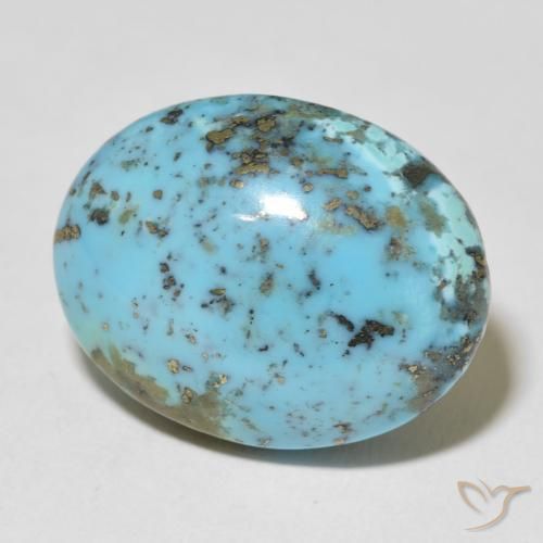 Turquoise Vert bleu clair naturelle ovale, 25.73 ct, Opaque