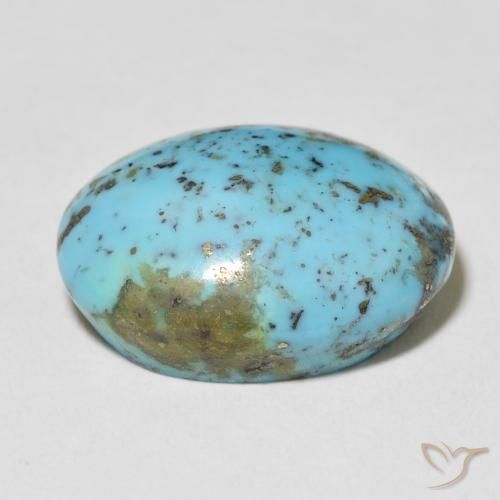 Turquoise Vert bleu clair naturelle ovale, 25.73 ct, Opaque