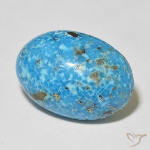 Turquoise Sarcelle naturelle ovale, 24.33 ct, Opaque