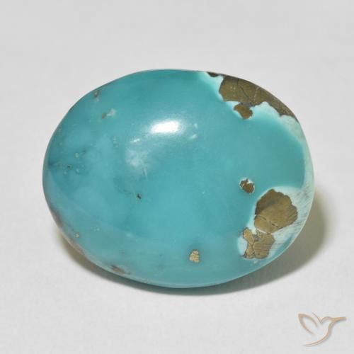 Turquoise Vert bleuté moyen naturelle ovale, 23.00 ct, Opaque