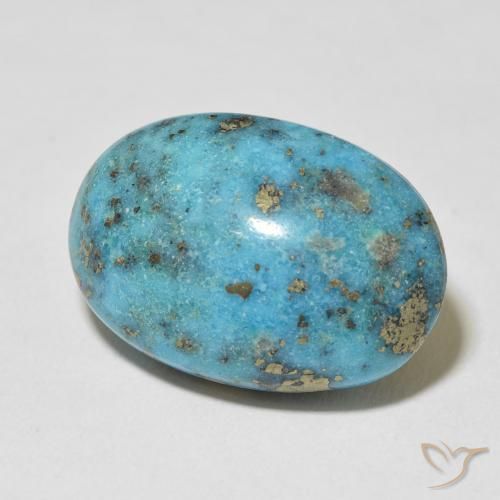 Turquoise Bleu verdâtre naturelle ovale, 27.44 ct, Opaque