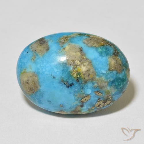 Turquoise turquoise naturelle coupe ovale, 20,10 ct, opaque